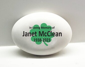 Shamrock Memorial Stone - Personalized Memorial Gift - Sympathy Gift - Condolence Gift - Custom Memorial Gift- Irish Memorial