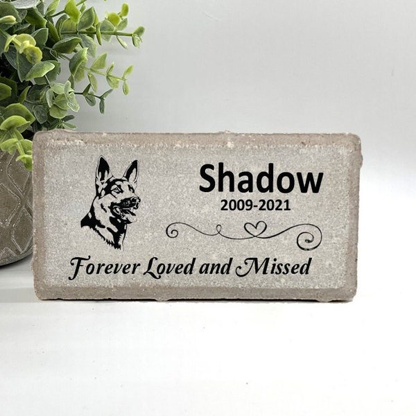 German Shepherd Memorial Stone- Personalized Pet Memorial  - Sympathy Gift - Pet Memorial Stone - Pet Loss Gifts - Dog Memorial