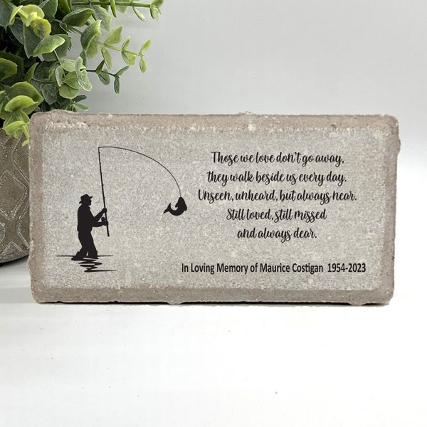 Fisherman Memorial Stone - Sympathy Gift Bereavement Gift Funeral Gift - Fisherman Memorial Condolence Gift - Custom Memorial Gift