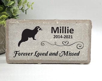 Ferret Memorial Stone- Ferret Sympathy Gift - Pet Memorial - Pet Loss Gift - Personalized Memorial Stone