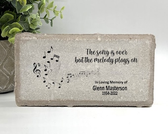 Memorial Stone - Sympathy Gift  Bereavement Gift  Funeral Gift - Musician - Love of Music - Condolence Gift -  Memorial Gift - Musical Notes