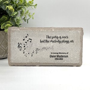Memorial Stone - Sympathy Gift  Bereavement Gift  Funeral Gift - Musician - Love of Music - Condolence Gift -  Memorial Gift - Musical Notes