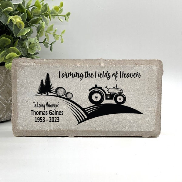 Memorial Stone - Sympathy Gift  Bereavement Gift  Funeral Gift - Farm Memorial - Condolence Gift - Custom Memorial Gift - Farmer Memorial