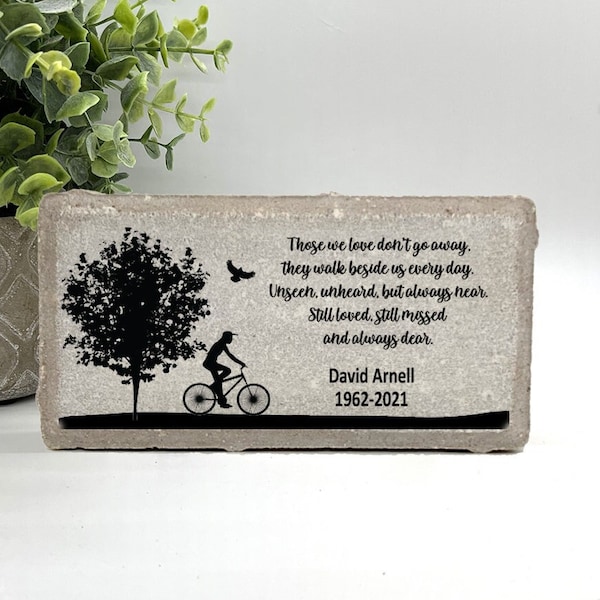 Memorial Stone - Bicycle Memorial Stone - Sympathy Gift  Bereavement Gift  Funeral Gift - Condolence Gift - Custom Memorial Gift