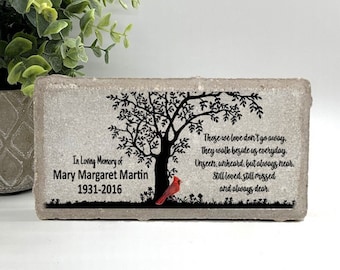 Memorial Stone - Sympathy Gift  Bereavement Gift  Funeral Gift - Cardinal Memorial - Condolence Gift - Custom Memorial Gift - Tree Cardinal