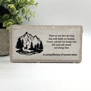 Memorial Stone - Sympathy Gift  Bereavement Gift  Funeral Gift - Hunter Memorial - Condolence Gift - Custom Memorial Gift - Deer in Trees