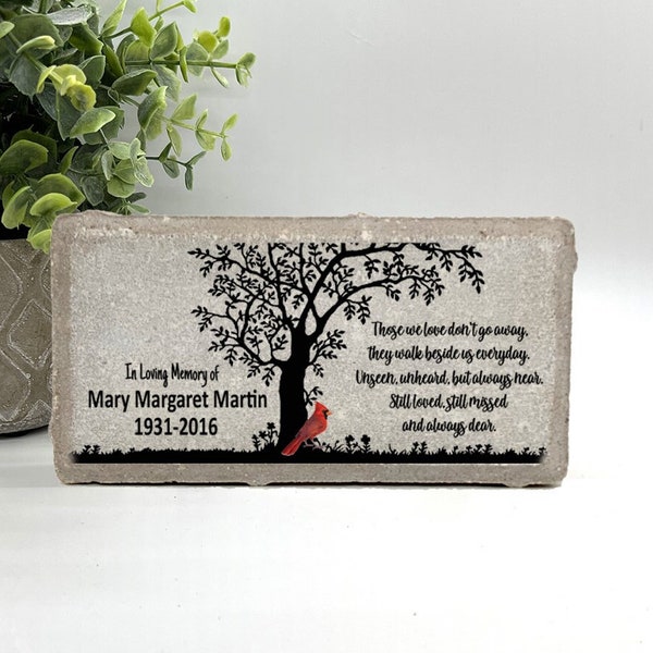 Memorial Gift - Sympathy Gift - Memorial Stone Personalized - Cardinal Memorial - Condolence Gift - Custom Memorial - Tree Cardinal