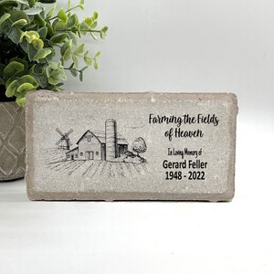 Memorial Stone - Sympathy Gift  Bereavement Gift  Funeral Gift - Farm Memorial - Condolence Gift - Custom Memorial Gift - Farmer Memorial