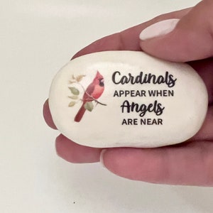 Gift Stone Cardinal Stone Cardinal Rock Handcrafted Stone Pocket Stone Memorial Stone Funeral Gift Sympathy Gift image 3