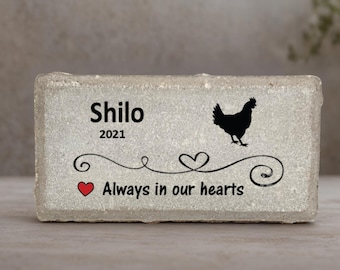 Chicken Memorial Stone - Personalized Pet Memorial Gift - Pet Loss Gifts - Chicken Sympathy Gift - Burial Marker -Chicken Memorial Gift