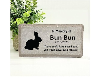 Rabbit / Bunny Memorial Stone- Personalized Pet Keepsake - loss of rabbit - Rabbit Sympathy gift- Pet Memorial Stone - Pet Memorial Gift