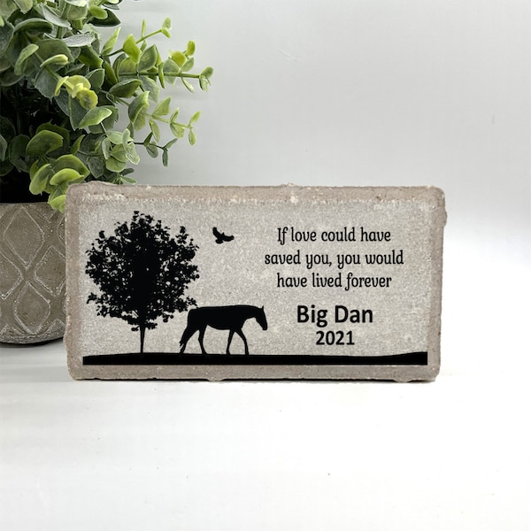 Horse Memorial Stone- Personalized Pet Memorial -Pet Keepsake- Loss of Horse - Pet Sympathy -Horse Keepsake - Pet Loss Gift - Horse Burial