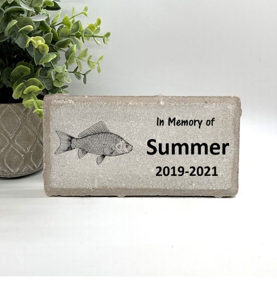 Fish Memorial Stone Personalized Fish Keepsake Pet Fish Sympathy Gift Fish  Memorial Gift Fish Burial Marker 