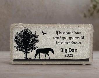 Horse Memorial Stone- Personalized Pet Memorial -Pet Keepsake- Loss of Horse - Pet Sympathy -Horse Keepsake - Pet Loss Gift - Horse Burial