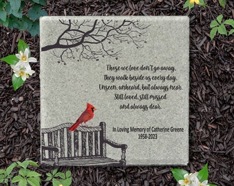 Memorial Stone - Sympathy Gift  Bereavement Gift  Funeral Gift -  Cardinal Memorial - Condolence Gift - Custom Memorial Gift -12x12 Memorial