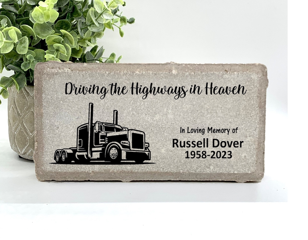 Memorial Stone Sympathy Gift Bereavement Gift Truck Driver Memorial
