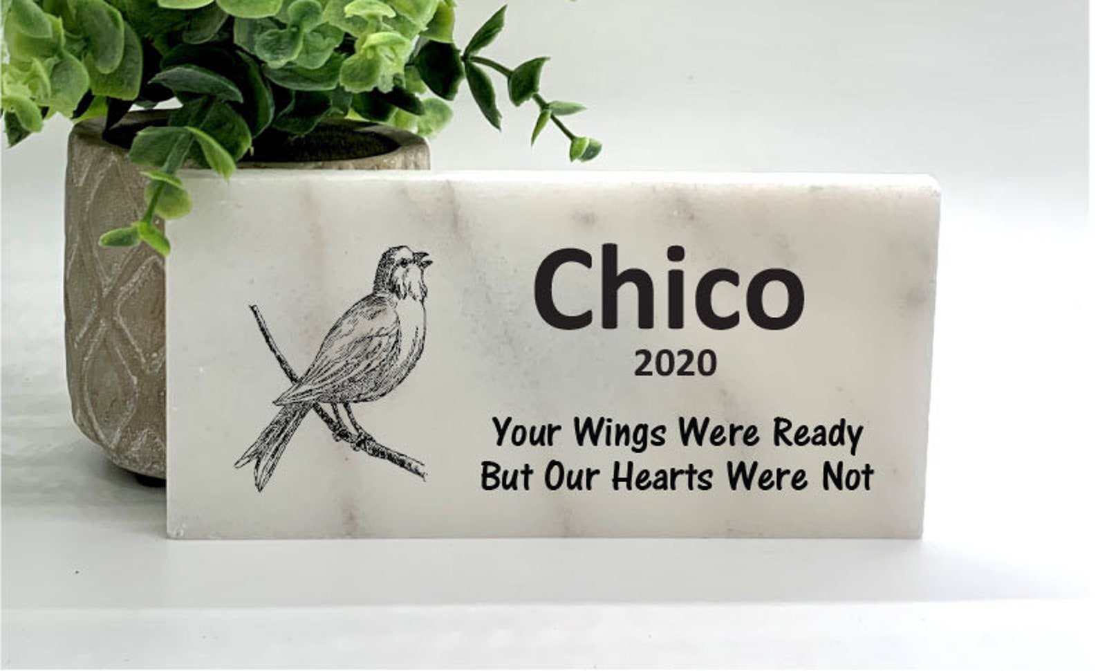 Bird Memorial Stone Personalized Bird Pet KeepsakeYour Wings Etsy
