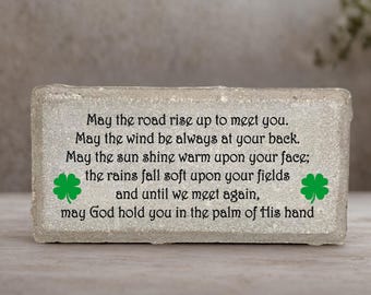 Memorial Stone - Sympathy Gift  Bereavement Gift  Funeral Gift - Irish Prayer - Condolence Gift - Custom Memorial Gift - Shamrock