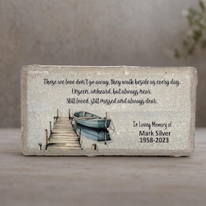 Memorial Stone - Sympathy Gift  Bereavement Gift  Funeral Gift - Boater Memorial - Condolence Gift - Custom Memorial Gift - empty boat