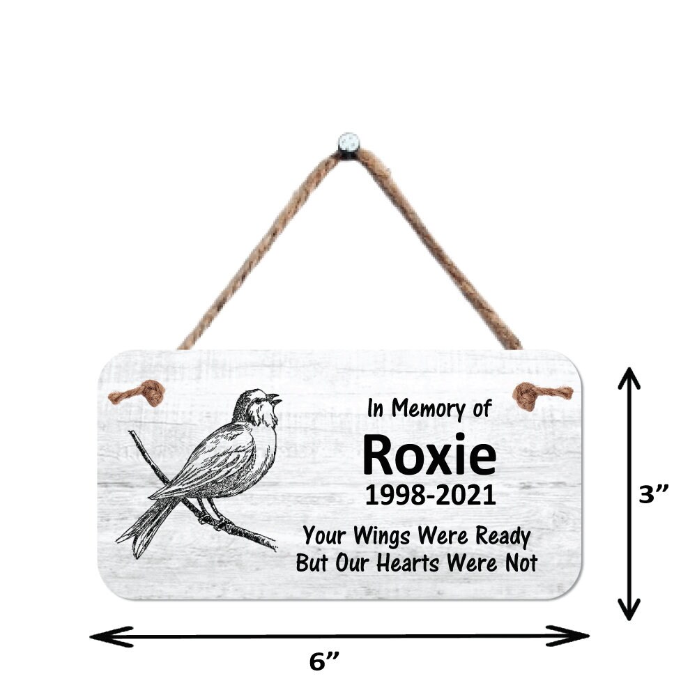 Bird Memorial 3x6 Aluminum Memorial Plaque Etsy