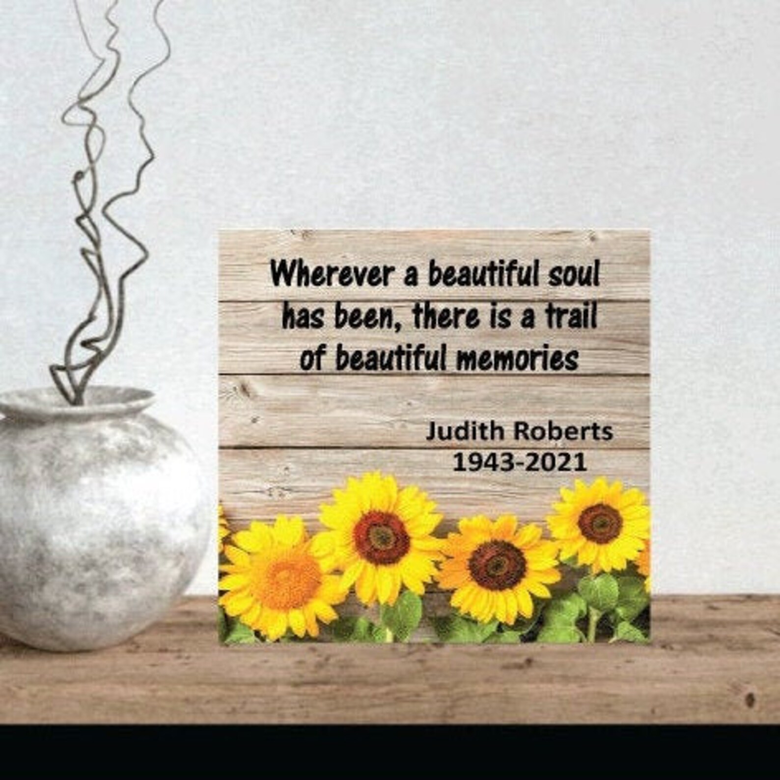 Custom Sunflower Memorial Personalized Memorial for your Etsy