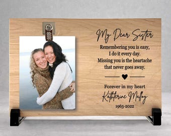 Sister Memorial Frame, Sister Photo Memorial, Sister Sympathy Gift, In Loving Memory, Loss of Sister Gift, Remembrance Gift, Memorial Frame