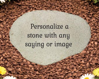 Personalized stone - Custom Stone. Choice of Stone with your own message, saying or quote printed on it. Memorial Gift - Memorial Stone
