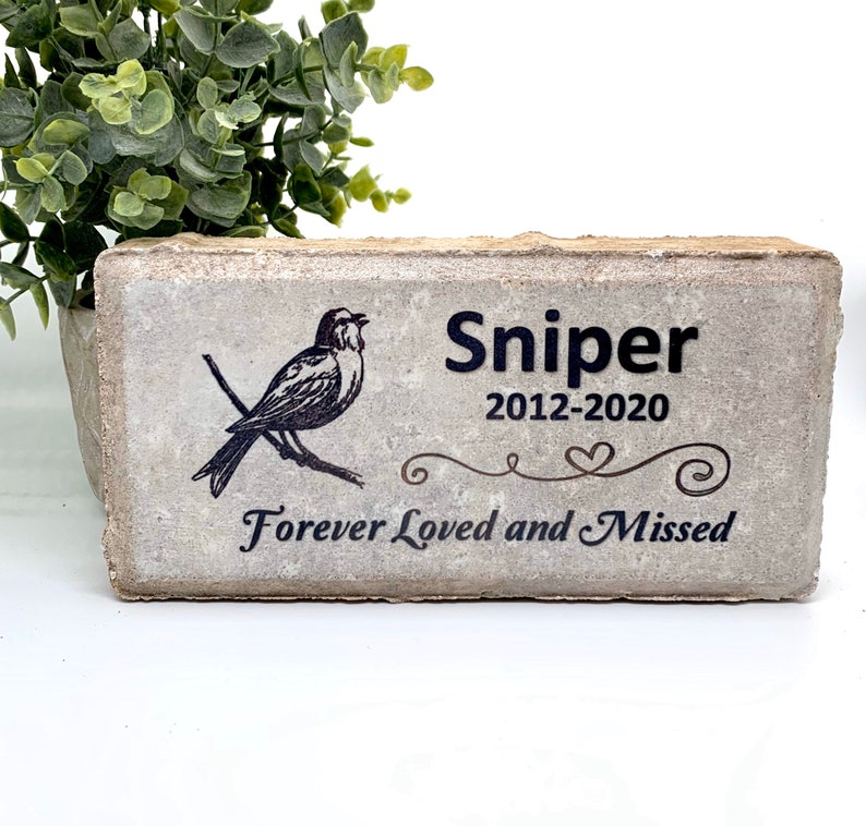 Bird Memorial Stone Personalized Bird Burial Marker Loss