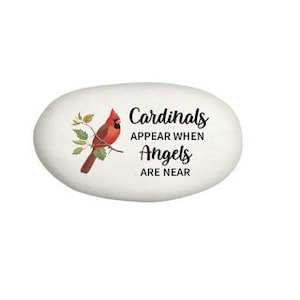 Gift Stone Cardinal Stone Cardinal Rock Handcrafted Stone Pocket Stone Memorial Stone Funeral Gift Sympathy Gift image 1