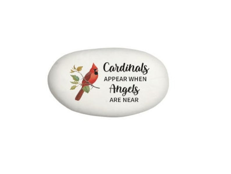 Gift Stone Cardinal Stone Cardinal Rock Handcrafted Stone Pocket Stone Memorial Stone Funeral Gift Sympathy Gift image 1