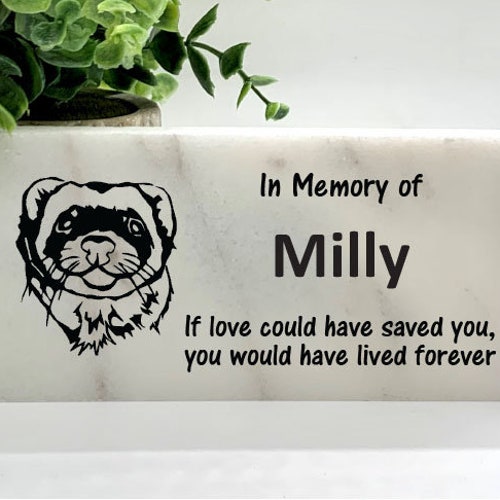 Ferret Pet Memorial. Personalized 8x4 Stone Brick. Pet Loss. Etsy