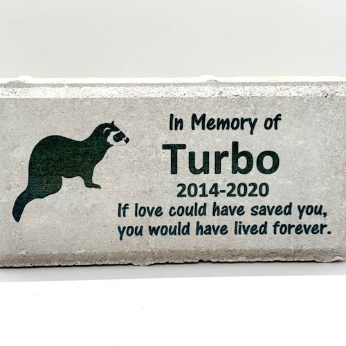 Ferret Pet Memorial. Personalized 8x4 Stone Brick. Pet Loss. Etsy
