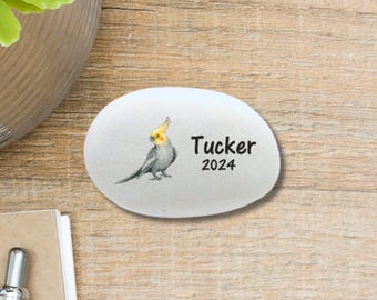 Cockatiel Memorial Stone- Personalized Pet Keepsake- Pet Loss Gift - Custom Cockatiel Sympathy Gift - Pet Bird Condolence Gift