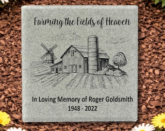 Memorial Stone - Sympathy Gift  Bereavement Gift  Funeral Gift - Farm Memorial - Condolence Gift - Custom Memorial Gift - Farmer Memorial