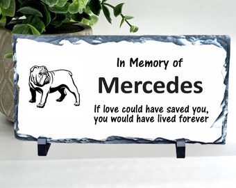 Bull Dog Memorial Stone- Personalized Pet Keepsake - Pet Memorial Stone - Pet Loss Gifts - Dog Memorial Gift - Dog Memorial Stone