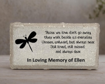 Dragonfly Memorial Stone - Sympathy Gift - In Loving Memory - Memorial Gift- Grief Gift- Condolence Gift - Personalized Memorial Stone