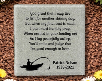 Fisherman Memorial Stone - Sympathy Gift Bereavement Gift Funeral Gift - Fishermans Prayer Memorial - Condolence Gift - Custom Memorial Gift