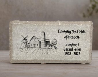 Memorial Stone - Sympathy Gift  Bereavement Gift  Funeral Gift - Farm Memorial - Condolence Gift - Custom Memorial Gift - Farmer Memorial
