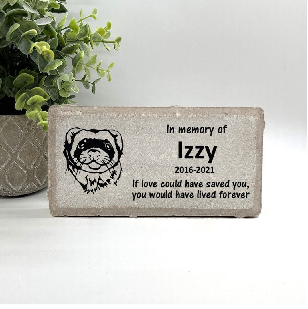 Ferret Memorial Stone Personalized Pet Memorial Gift Loss of Ferret