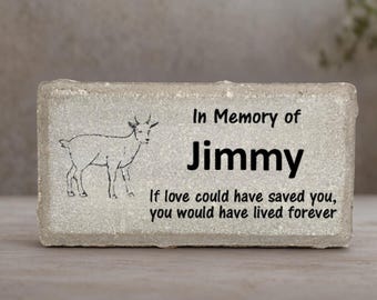 Goat Memorial Stone- Goat Memorial- Animal Burial Marker - Animal Loss - Goat Loss - Personalized Pet Memorial Stone - Goat Grave Marker