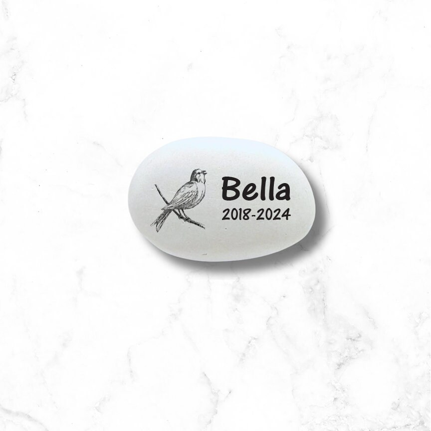 Memorial Bird Rip Pet Headstone Personalized Bird Memorial Stone - Hand-Engraved River ...