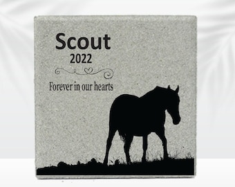 Horse Memorial Stone- Personalized Pet Memorial -Pet Keepsake- 12"x12" Stone- Pet Sympathy -Horse Keepsake - Pet Loss Gift - Bereavement