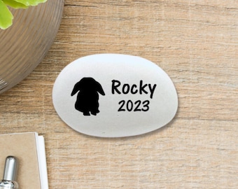 Lop Ear Rabbit Memorial Stone- Personalized Pet Keepsake- Pet Loss Gift - Custom Floppy Ear Bunny Memorial Gift