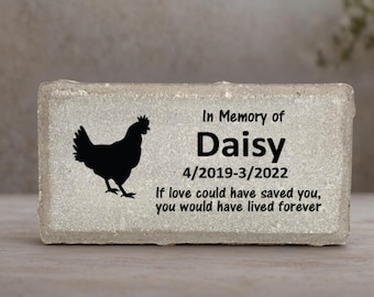 Chicken Memorial Stone - Pet Memorial - Personalized Pet Keepsake -Loss of Chicken- Chicken Sympathy Gift - Indoor & Outdoor Stone Choices