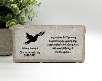 Memorial Stone - Sympathy Gift  Bereavement Gift  Funeral Gift - Dove Memorial - Condolence Gift - Custom Memorial Gift - Personalized