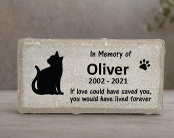 Cat Memorial Stone – Personalized Pet Remembrance Gift