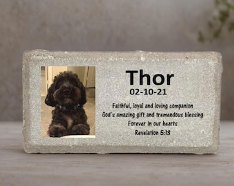 Pet Memorial Stone - Pet Loss Gifts - Pet Portrait Memorial - Photo Memorial - Pet Keepsake - Pet Sympathy Gift - Pet Memorial Gift