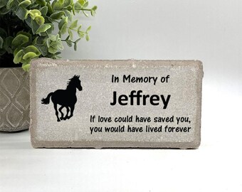 Horse Memorial Stone- Personalized Pet Memorial -Pet Keepsake- Loss of Horse -Pet Sympathy -Horse Keepsake -Pet Loss Gift -Pet Memorial Gift
