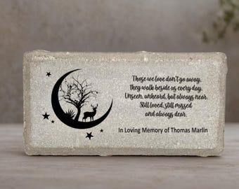 Memorial Stone - Sympathy Gift  Bereavement Gift  Funeral Gift - Hunter Memorial - Condolence Gift - Custom Memorial Gift - Deer Moon Stars
