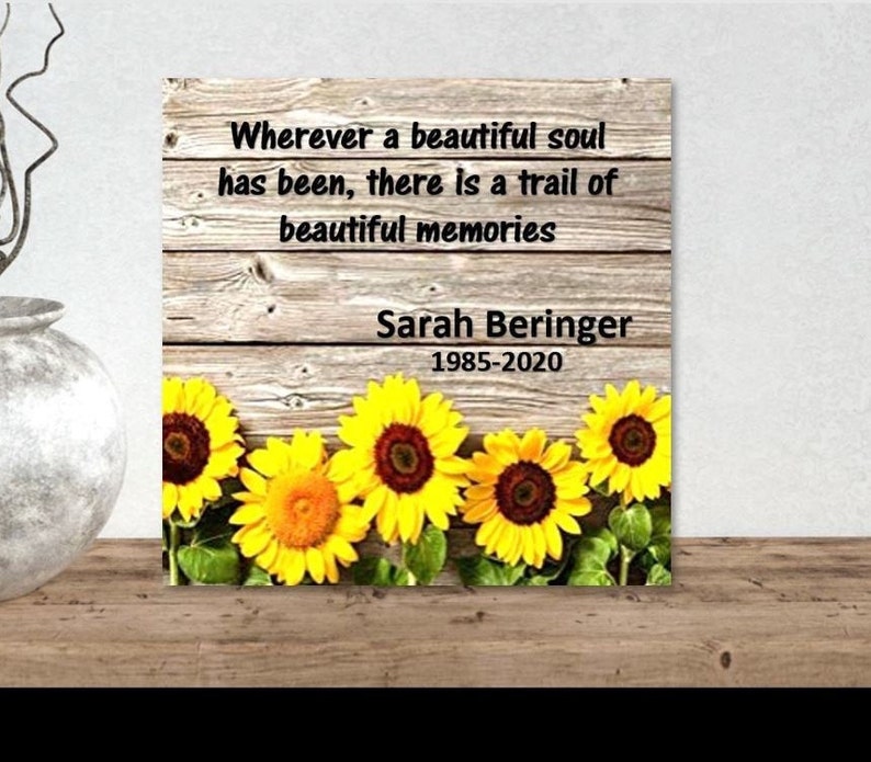 Custom Sunflower Memorial Personalized Memorial for your Etsy